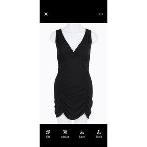 Velvet by Graham & Spencer Sleeveless Ruched Black Mini Dress Women's Small